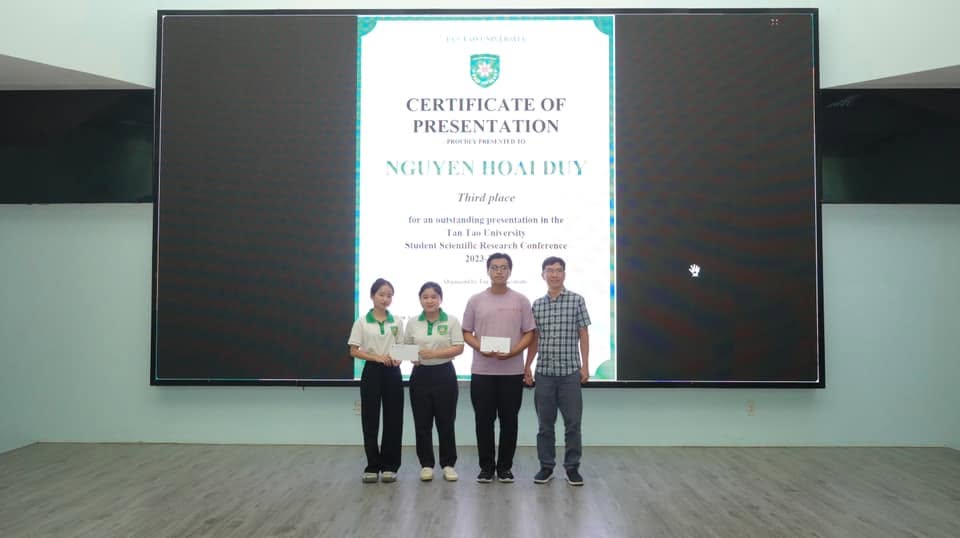 Giải Ba - Hội nghị Nghiên cứu khoa học Sinh viên năm học 2023-2024